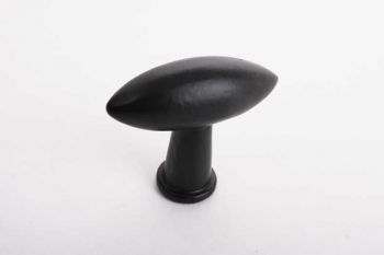 Zwarte keukenknop of meubelknop ovaal olijf gietijzer 45mm, 36mm of 54mm