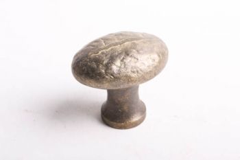 Brute knop brons antiek ovaal 51mm