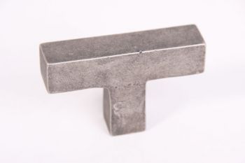Industriële knop vierkant zilver antiek 67mm T-knop voor binnen en buiten