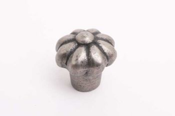 Knopje kroon zilver antiek 28mm met ronde, rechte voet