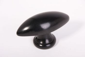 Knop ovaal 85mm zwart ebbenhout met 10mm deuvel en nagel