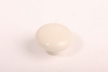 Knop porselein crème wit rond 36mm