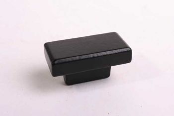 Rechthoekige knop gietijzer zwart 50mm voor meubelen en keukens