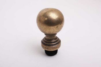 Bol rond 50mm brons antiek met inslagplug voor 30mm buis