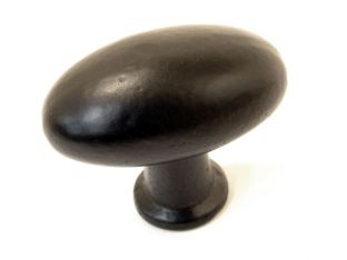 Ovale knop gietijzer zwart 41mm