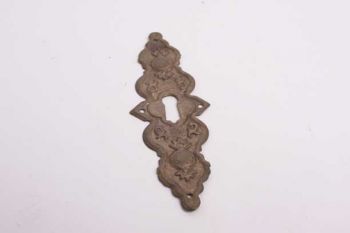 Klassieke sleutelplaat latoenkoper voor deurtjes in brons antiek 35mm