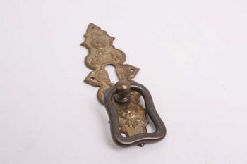 Klassieke greep voor deurtjes brons antiek 35mm met sleutelgat