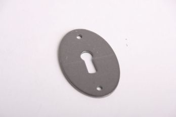 Sleutelplaat ovaal metaal grijs (tinkleur) 32mm