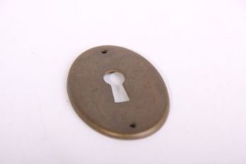 Sleutelplaat ovaal brons antiek 37mm (massief messing)