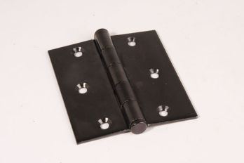 Scharnier voor grotere deuren zwart 89x101mm met plat kopje