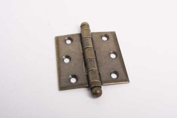 Scharnier ijzer brons antiek 63x63mm met bolkop