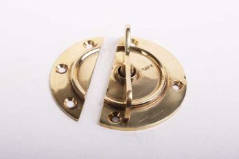 Draaisluiting voor klep, deksel of schuifdeurtje messing polijst 62mm