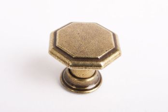 Knop achtkantig retro brons antiek 31mm