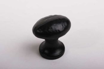 Knop ovaal robuust gietijzer zwart 35mm