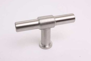 Knop geborsteld massief RVS kraanknop met randje 74mm