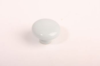Knop porselein rond baby blauw 32mm