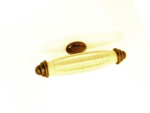 Greep brons antiek 90mm antiek wit krakkelee porselein