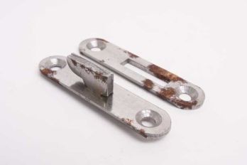 Bedbeslag ledikanthaak ronde hoek blank ijzer 70mm set 8 onderdelen