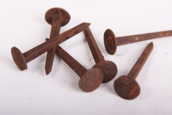 Nagel gesmeed ijzer 40mm kleine kop roest per 200 gram