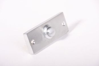 Deurbel-beldrukker geborsteld chroom 29x73mm rechthoekig