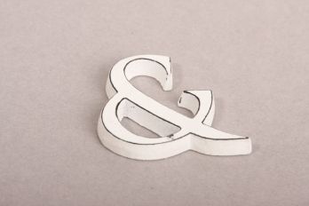 Letter Antiek Wit &, @, -, en A-Z 40mm zs