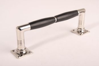 Deurgreep dubbel 225mm ton-model blinkend nikkel - zwart ebben