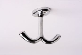 Plafondhaak dubbel blinkend chroom vast 60mm