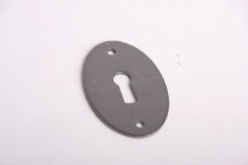 Sleutelplaat ovaal metaal grijs (tinkleur) 32mm