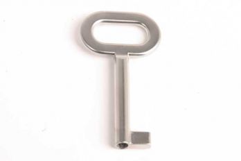 Moderne sleutel met ovale kop mat nikkel gat 35mm