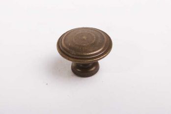 Knop rond met randje brons antiek 30mm