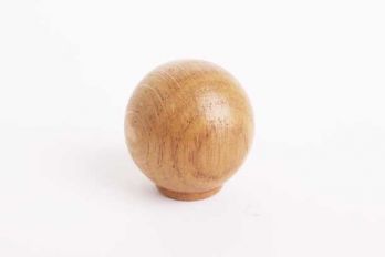 Knop eikenhout bolletje voor meubel of keuken rond 35mm