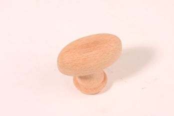 Knop hout beuken ovaal voor keuken of meubel 54mm