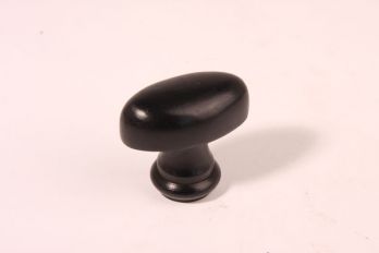 Knop ovaal zwart ebbenhout 54mm