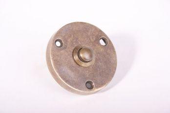 Deurbel-beldrukker brons antiek 57mm rond