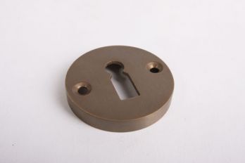 Ronde sleutelrozet voor baardsleutel brons antiek rond 45mm