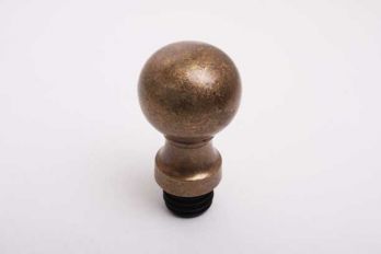 Bol rond 40mm brons antiek met inslagplug voor 25mm buis