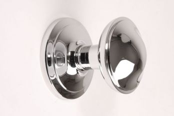 Deurknop blinkend chroom klassiek rond 70mm