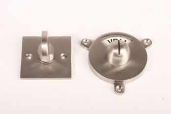 WC sluiting vrij bezet Bauhaus-vierkante rozet geborsteld nikkel
