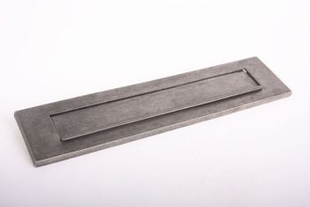 Brievenbus briefplaat zilver antiek 328mm met regenrand