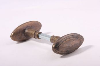Deurknop (paar) brons antiek 78mm