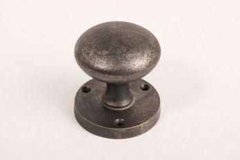 Deurknop draaibaar antiek zilver/grijs rond 54mm per paar