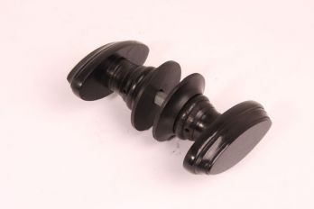 Ovale deurkrukken zwart ebbenhout 92mm per paar met rozetten