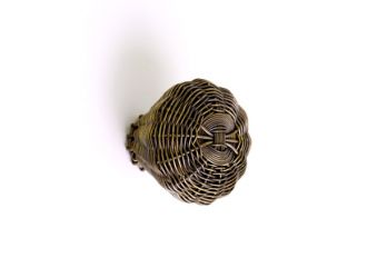 Geweven knop brons antiek fijne draad 35mm