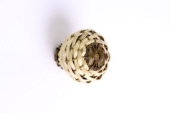 Geweven knop bamboe met brons antiek draad 35mm