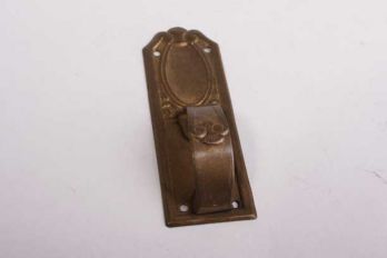 Meubelgreep klassiek dun messing verticaal brons antiek 25mm