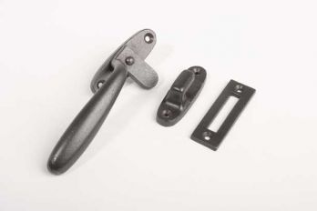 Raamsluiting gietijzer grijs Dudok met aanslag - raamboom tinkleur LINKS